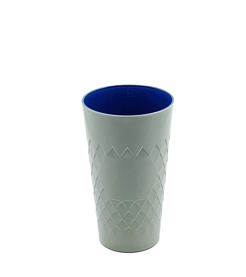 Apfelwein Becher (Geripptes) Bembel Edition Grau / Blau