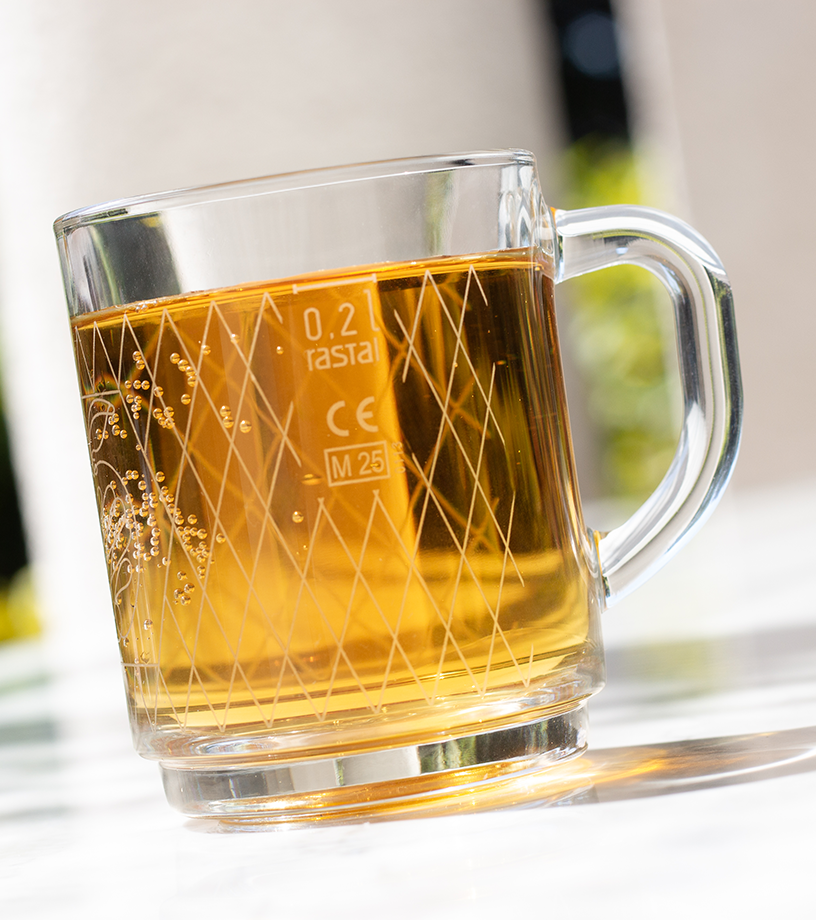 Glastasse - Geripptes