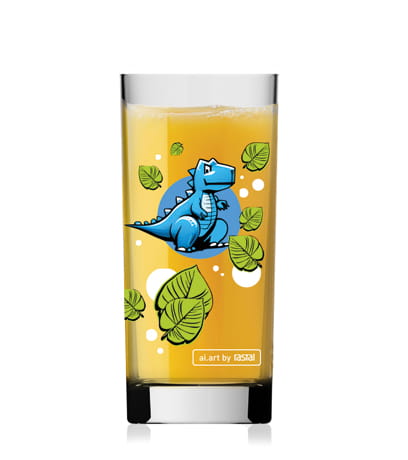 Amsterdam-02-Dino Ein Bild des Produkts Kinderglas mit Dino Motiv