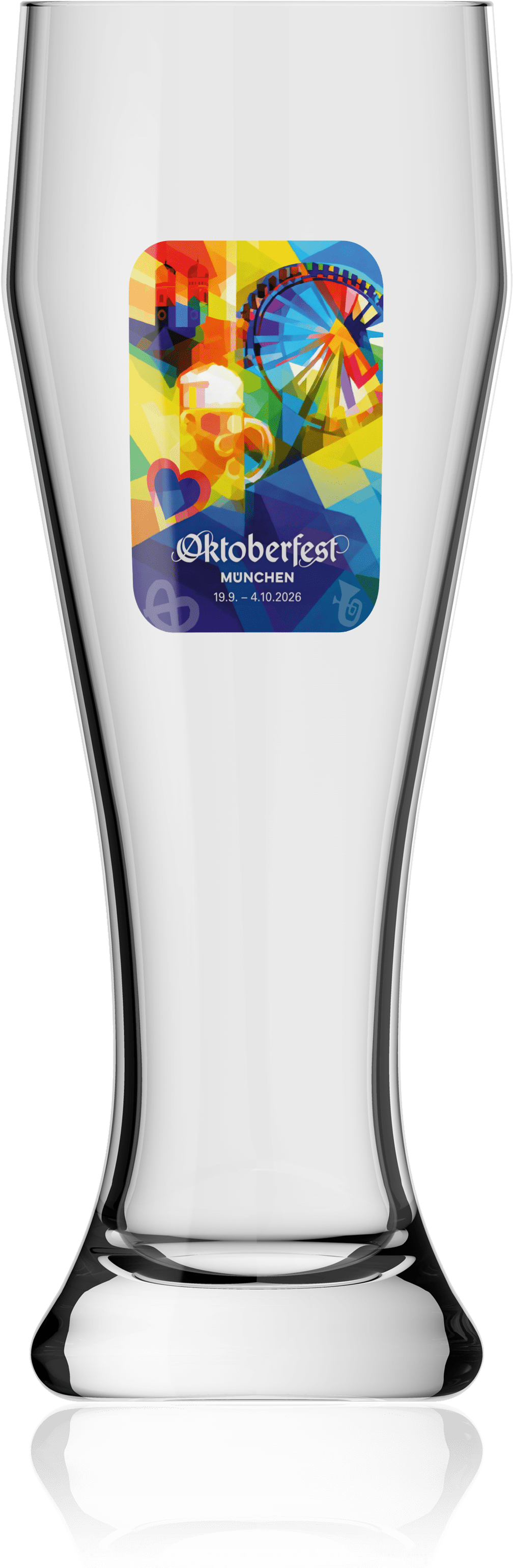 Weizenbierglas 0,5 l mit offiziellem Oktoberfest™ Motiv 2026