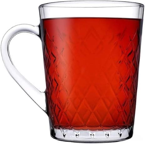 Ruby-Glastasse-gefullt Ein Bild des Produkts Glastasse - Geripptes (Apfelwein)